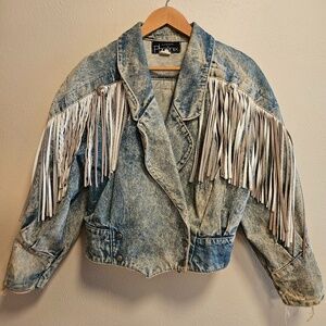 VINTAGE Fringe Jean Jacket